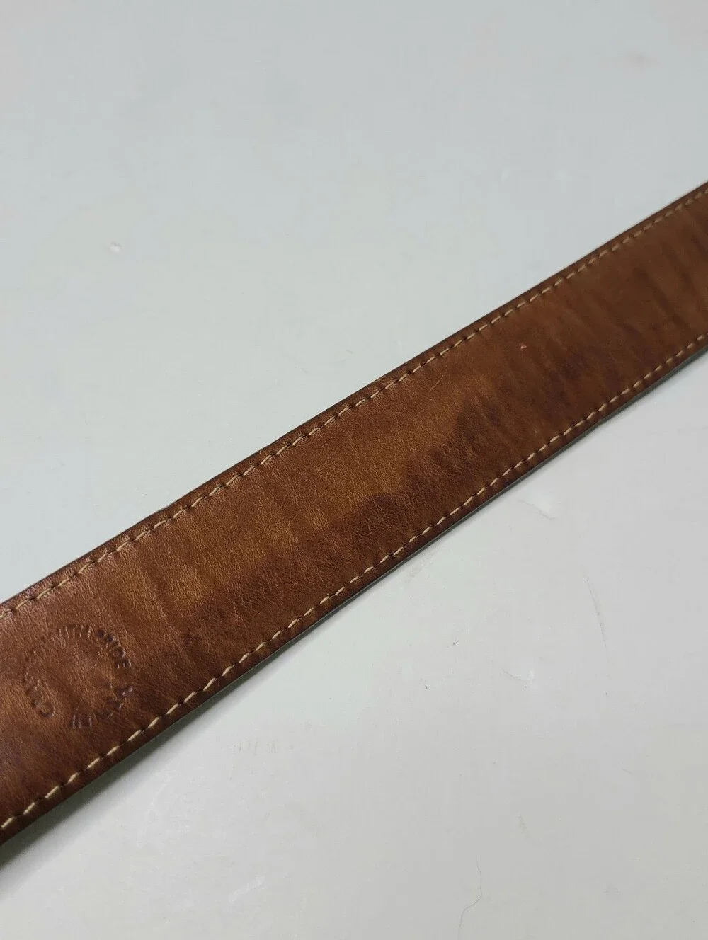 Lands' End Black Made in USA Western Distressed Vintage Belt